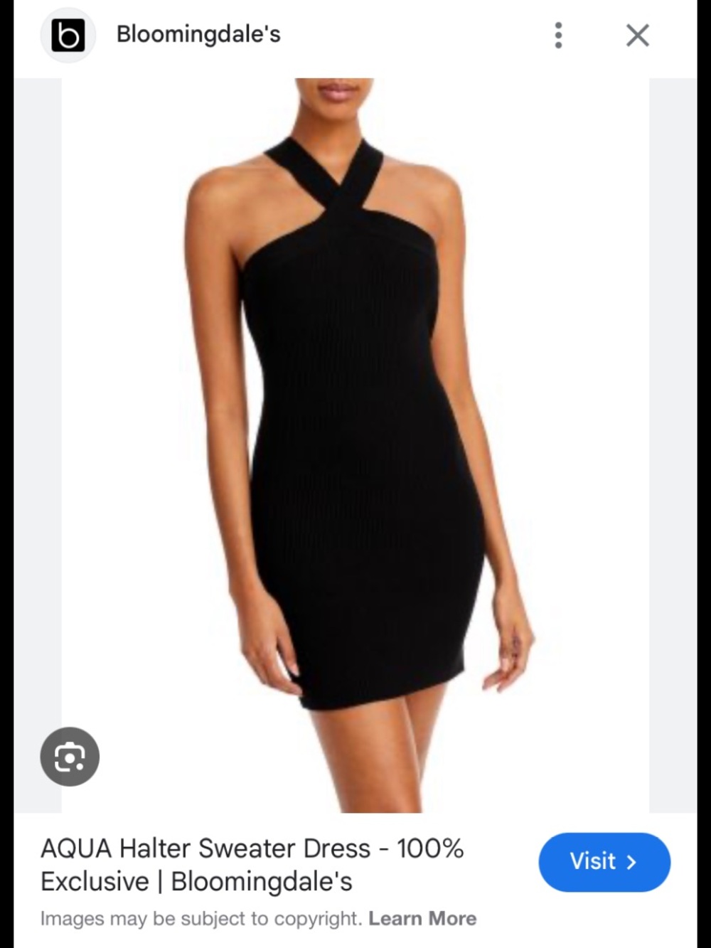 Aqua Halter Sweater Dress
